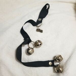 Poochie Bells Dog Potty House Training Bells Hang On Door Black Silver Puppy